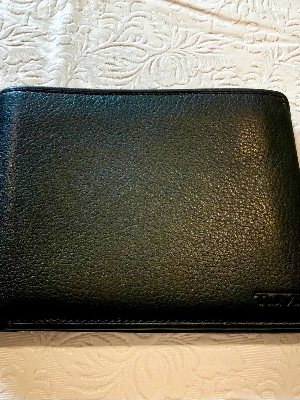 Tumi Black Leather Bifold Wallet